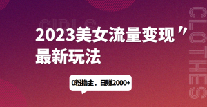 2023美女流量变现最新玩法，0粉撸金，日赚1500+，实测日引流200+网赚项目-副业赚钱-互联网创业-资源整合老吴网赚